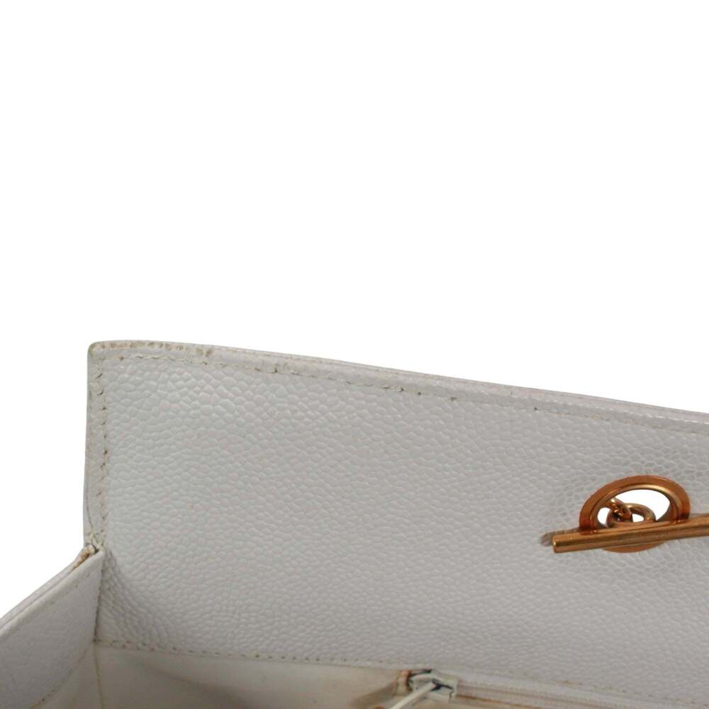 CHANEL White Caviar Leather Logo Tote Bag - Picture 13 of 16